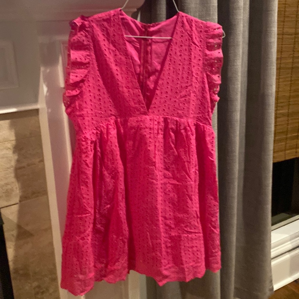 PINK V-NECK LACE DRESS ROMPER. Brand new in package